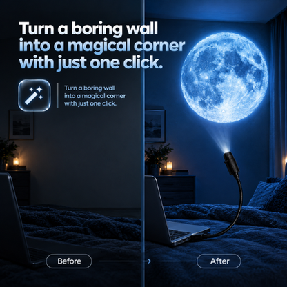 Projecteur de lune USB 3 en 1 Denor™ | Transformez votre chambre en galaxie