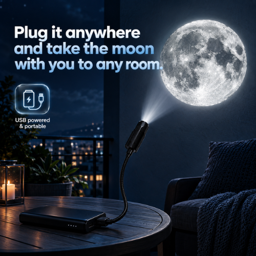 Projecteur de lune USB 3 en 1 Denor™ | Transformez votre chambre en galaxie
