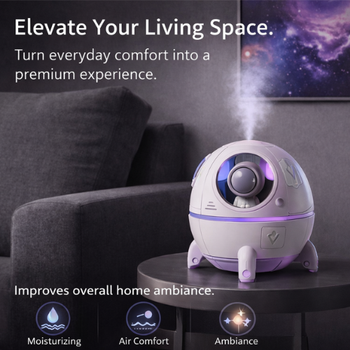 Raumluftbefeuchter mit spacigem Design für ein aromatischeres Zuhause