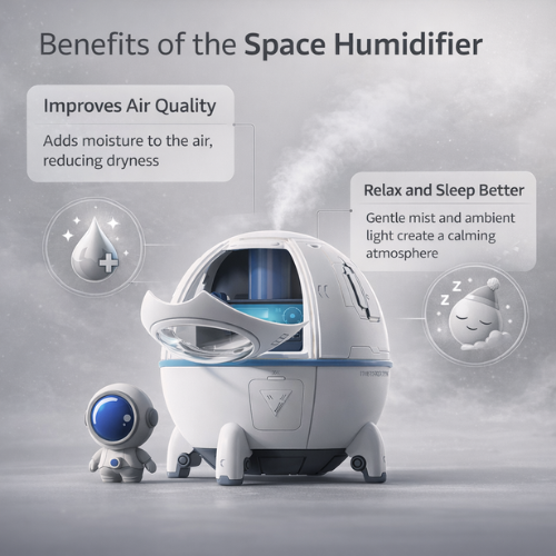 Raumluftbefeuchter mit spacigem Design für ein aromatischeres Zuhause