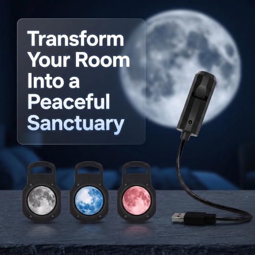 Projecteur de lune USB 3 en 1 Denor™ | Transformez votre chambre en galaxie